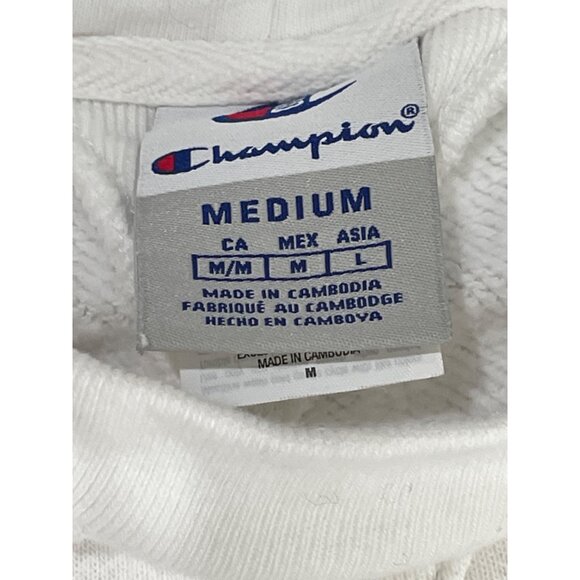 Champion 100 Hoodie Sweatshirt Womens M White Embroidered Century Collection - Picture 5 of 8